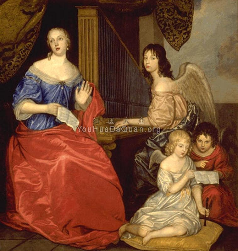 Louise de La Valliere and her children - 彼得·李里爵士